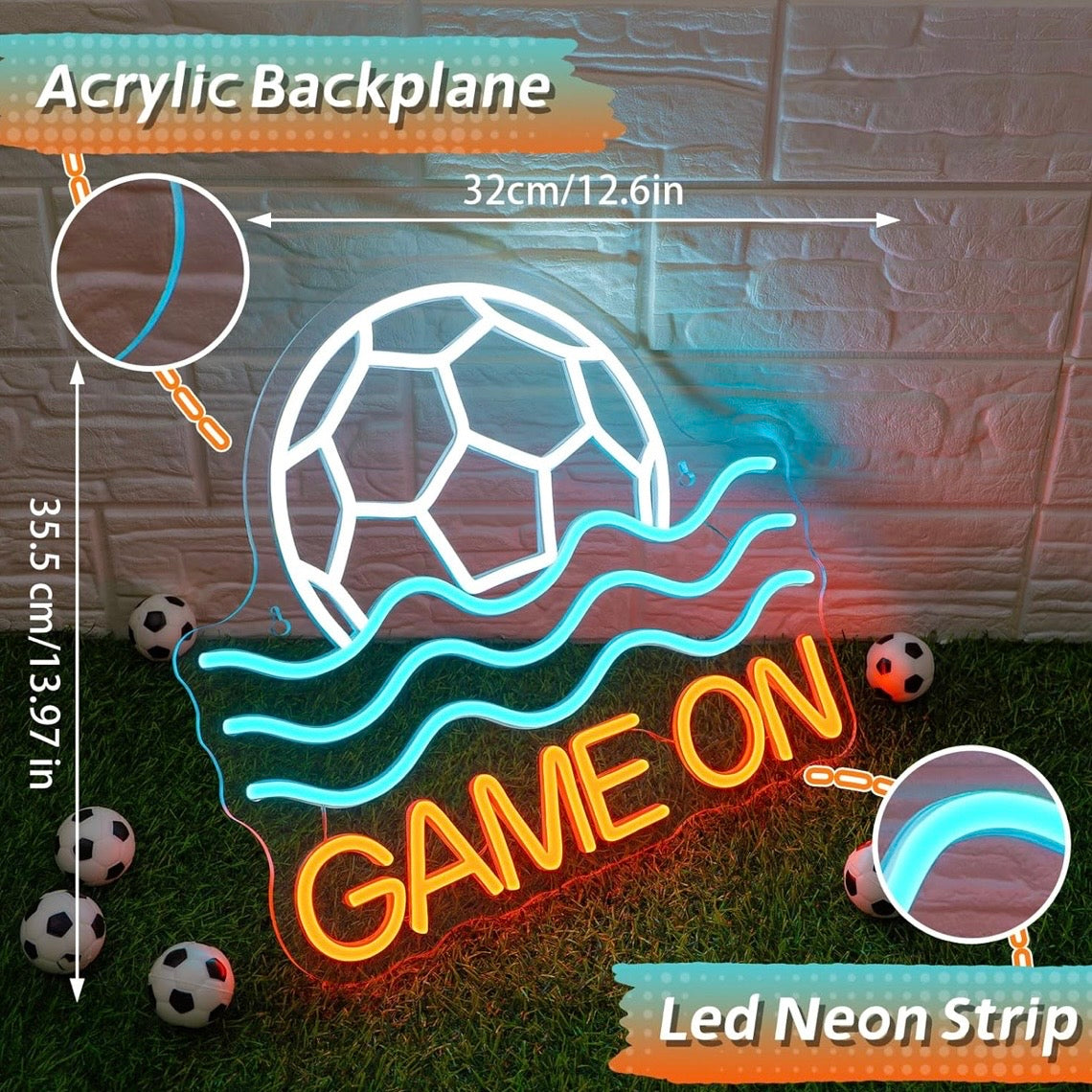 Fußball Neon Schild Wanddeko LED Schild Schlafzimmer
