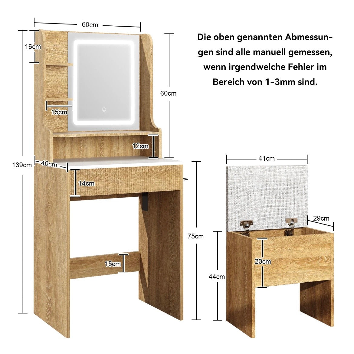 Schminktisch LED Spiegel
Kosmetiktisch Tisch Schlafzimmer