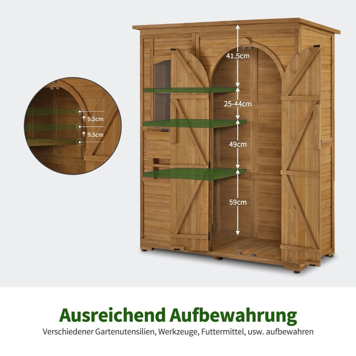 Gartenschrank Geräteschuppen 73×144×185cm Gartenschuppen Schuppen