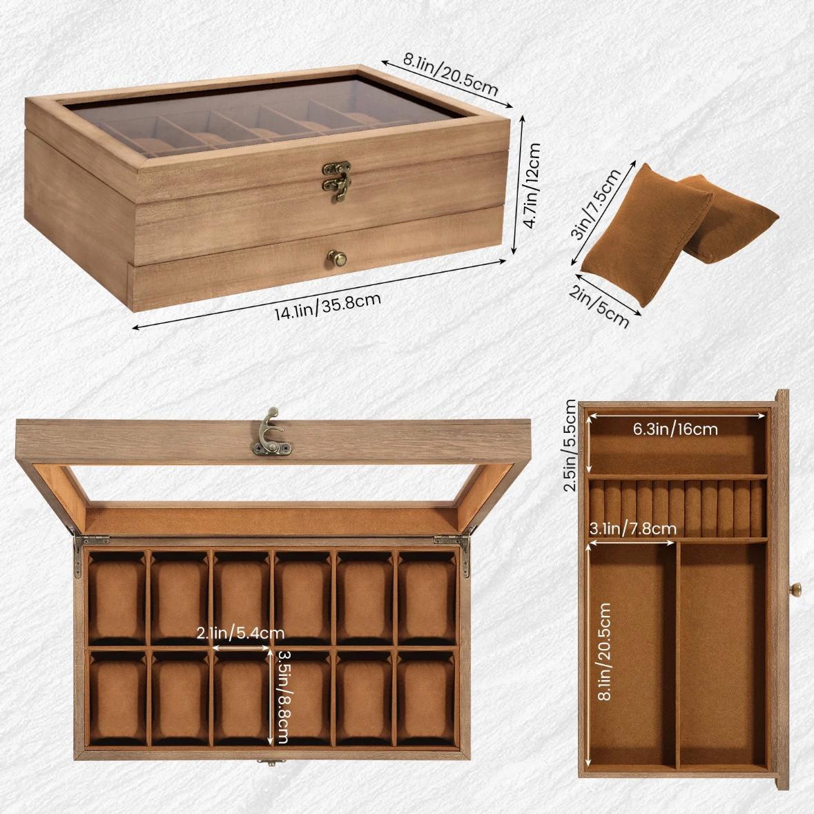 12 Uhren Uhrenbox Uhrenkasten Uhrenkoffer Uhrenschatulle