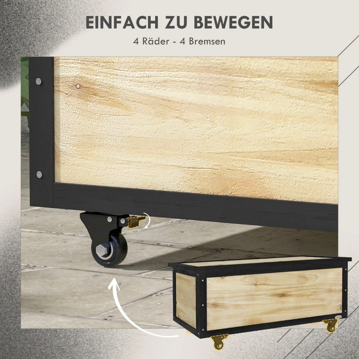 Gartenbox Holz Auflagenbox 121L Aufbewahrungsbox Balkon