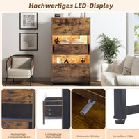 Antike Vitrine LED Vitrine Glasvitrine Regal Möbel Wohnzimmer