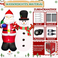 Aufblasbare Weihnachtsdekoration 150cm Weihnachtsmann Schneemann LED