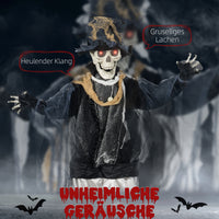 Halloween Geist 178cm Bewegungssensor LED-Lichter Soundfunktion Dekoration
