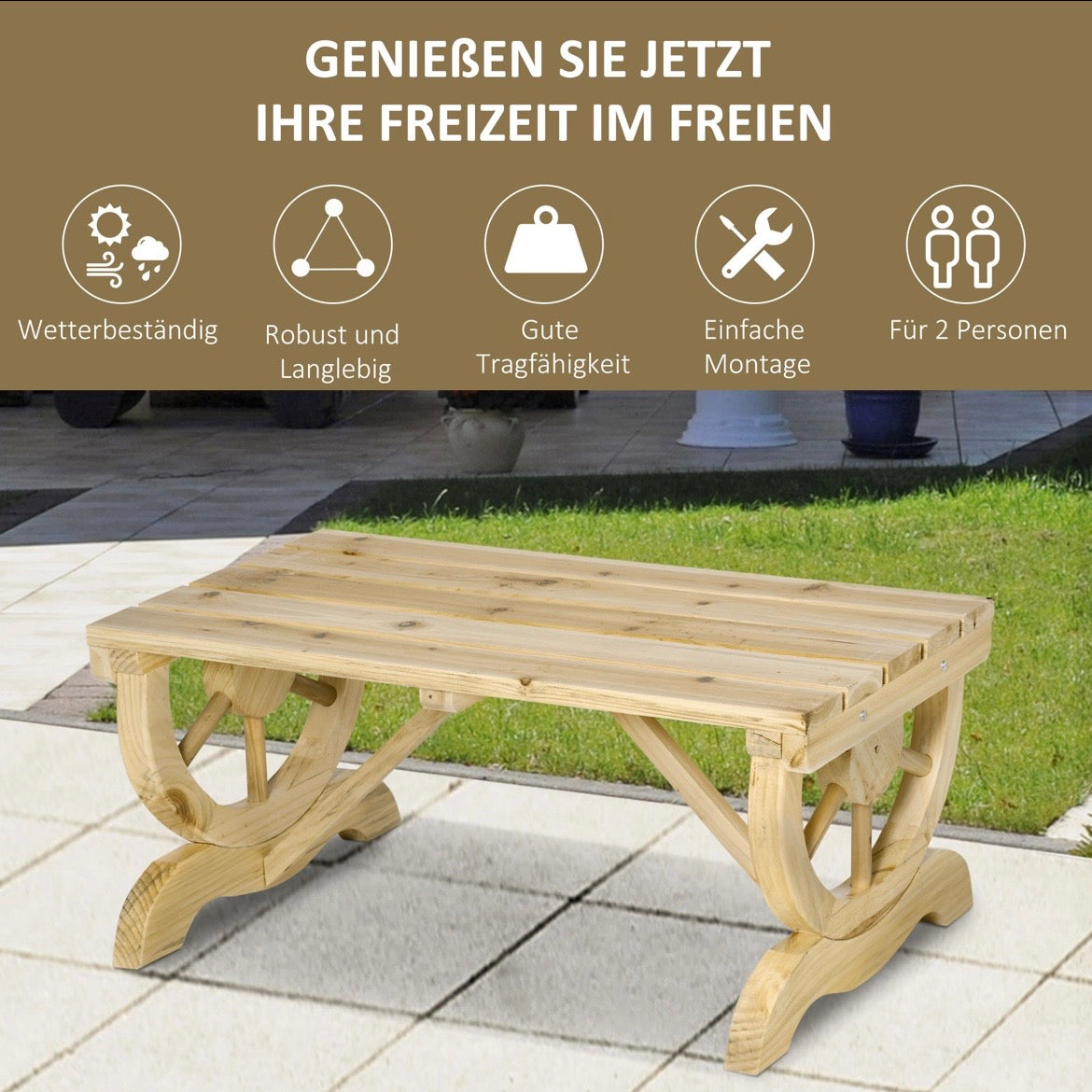 Gartenbank Wetterfest Sitzbank Holzbank Gartenmöbel