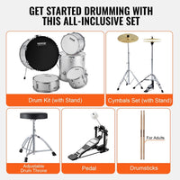 5 teilig Schlagzeug Set Drumset
