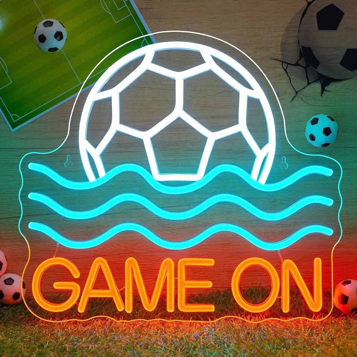 Fußball Neon Schild Wanddeko LED Schild Schlafzimmer
