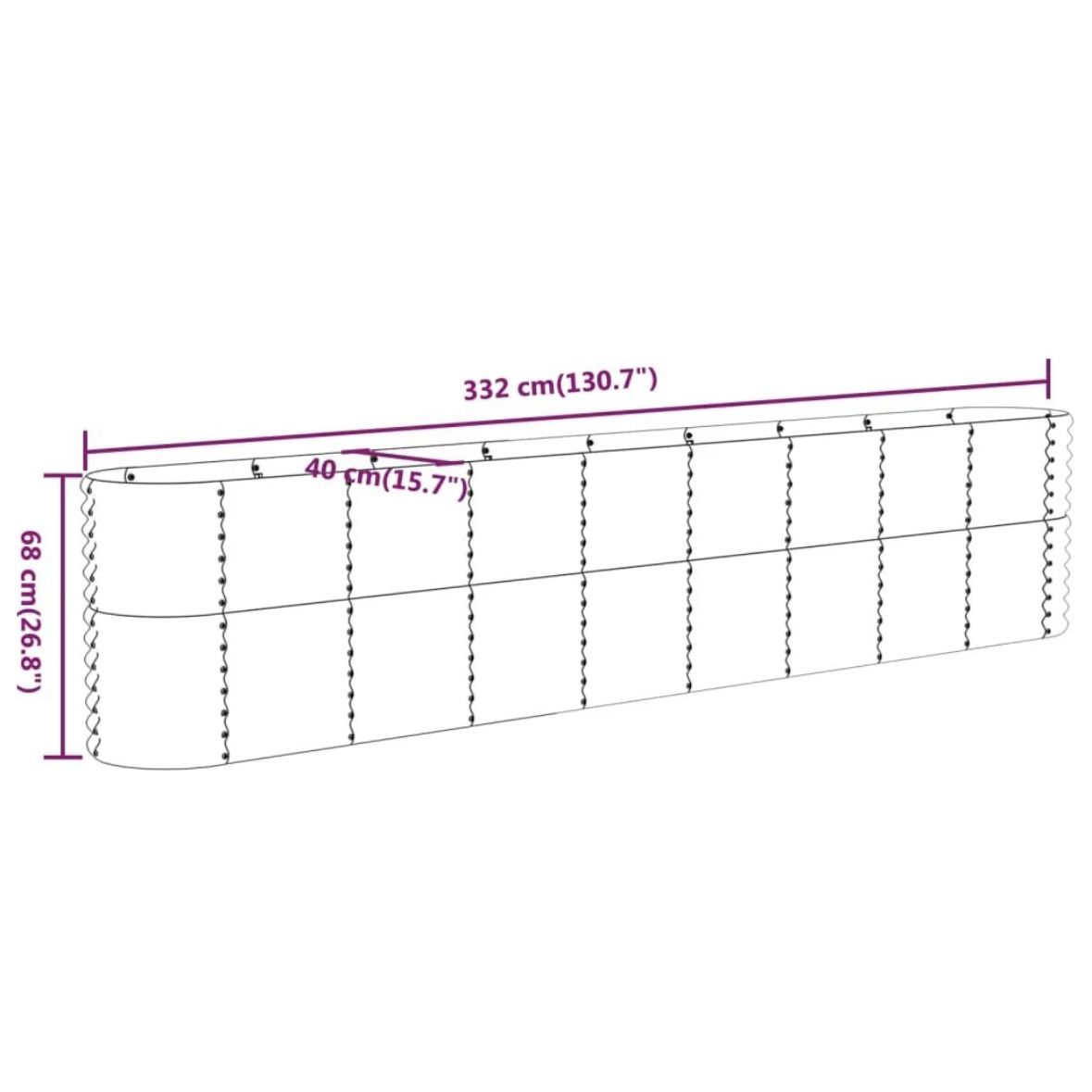 Garten Hochbeet Pflanzenbeet Stahl Garten Beet 332x68cm