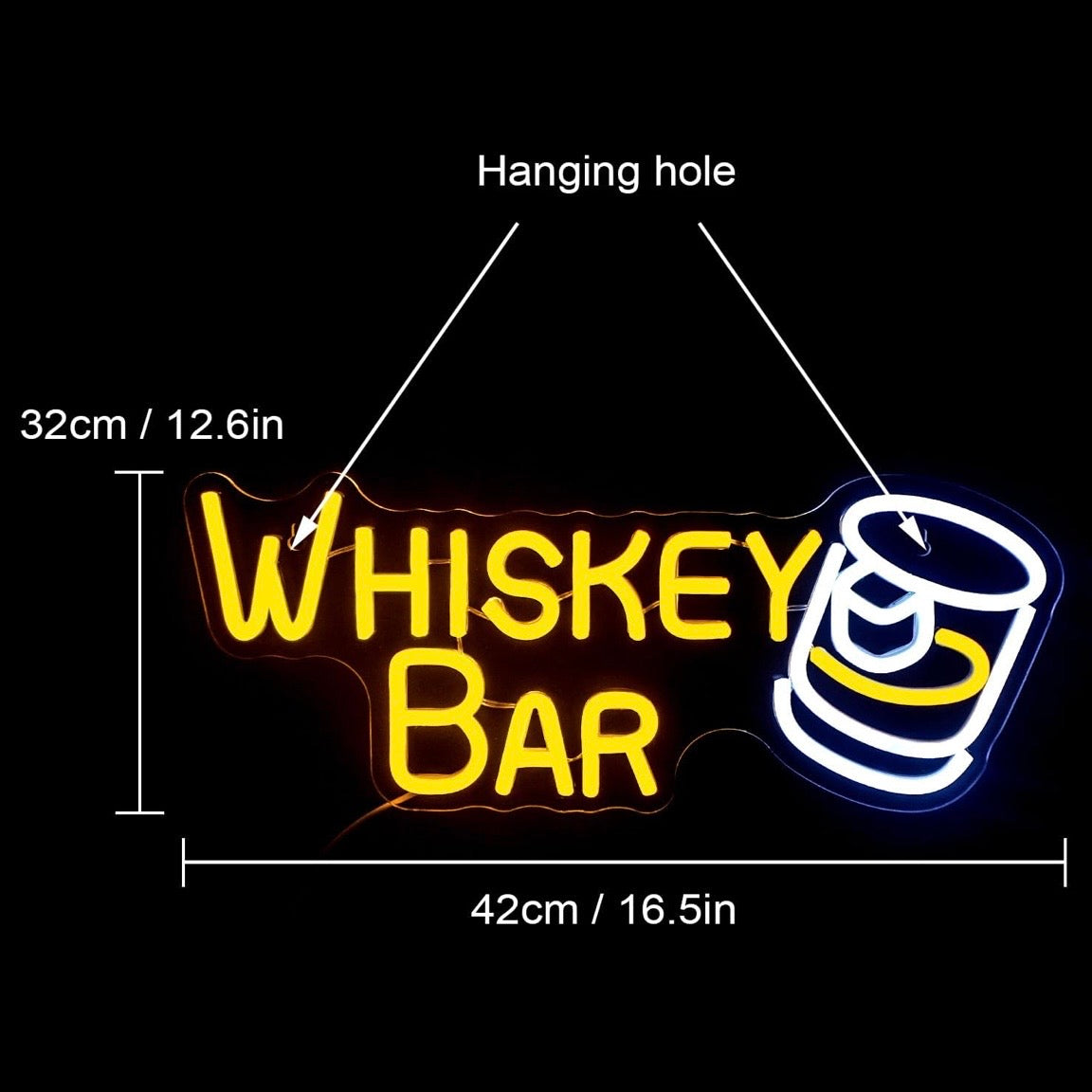 Whiskey Bar Neon Schild LED Neon Wanddekoration Dekoration Wand Beleuchtung