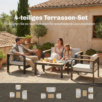 Gartenmöbelset Sitzgruppe 2er Sofa 2 Sessel Beistelltisch