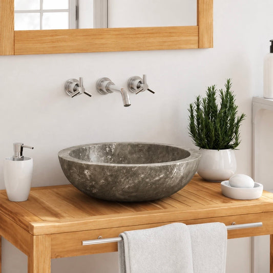 Aufsatzwaschbecken Marmor Rund Waschschale Waschbecken 40cm