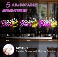 Cold Beer LED Neon Schild Leuchtschild Bar Kneipe Partykeller Deko