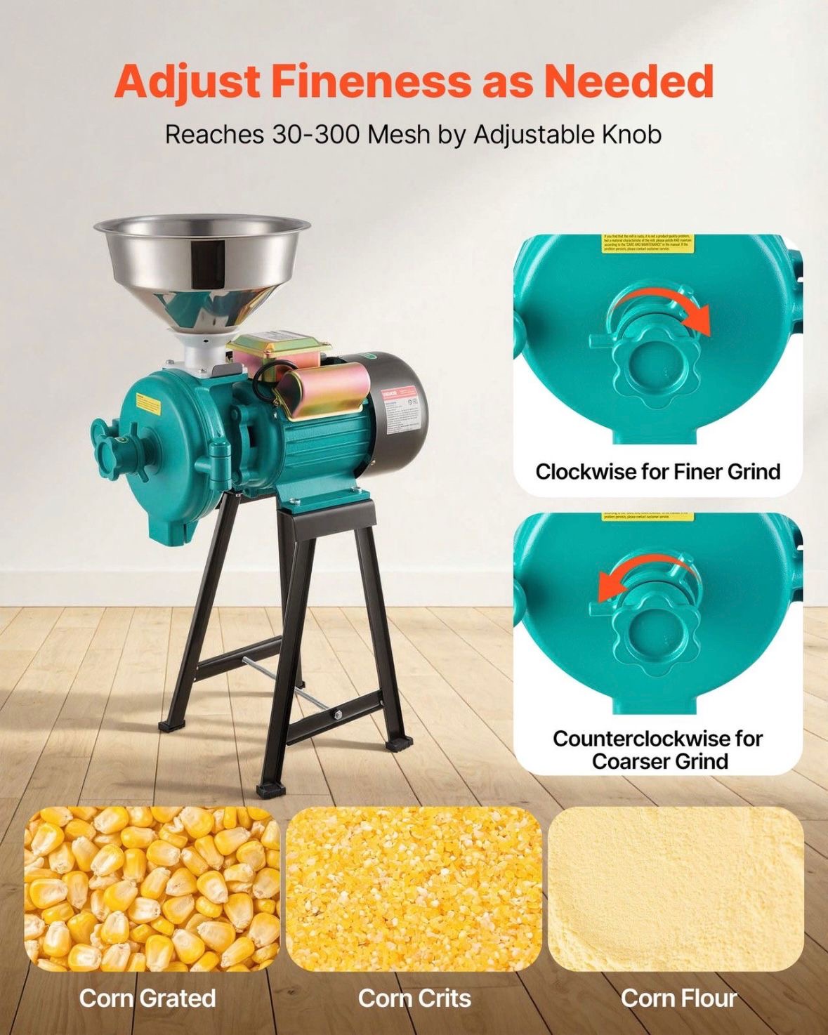 Elektrische Getreidemühle 50kg/h Gewerbliche Gewürzmühle 2200W
