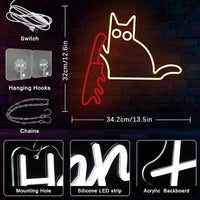LED Neon Schild Katze Neonlicht USB Dimmbar Zimmer Deko Gaming Bar