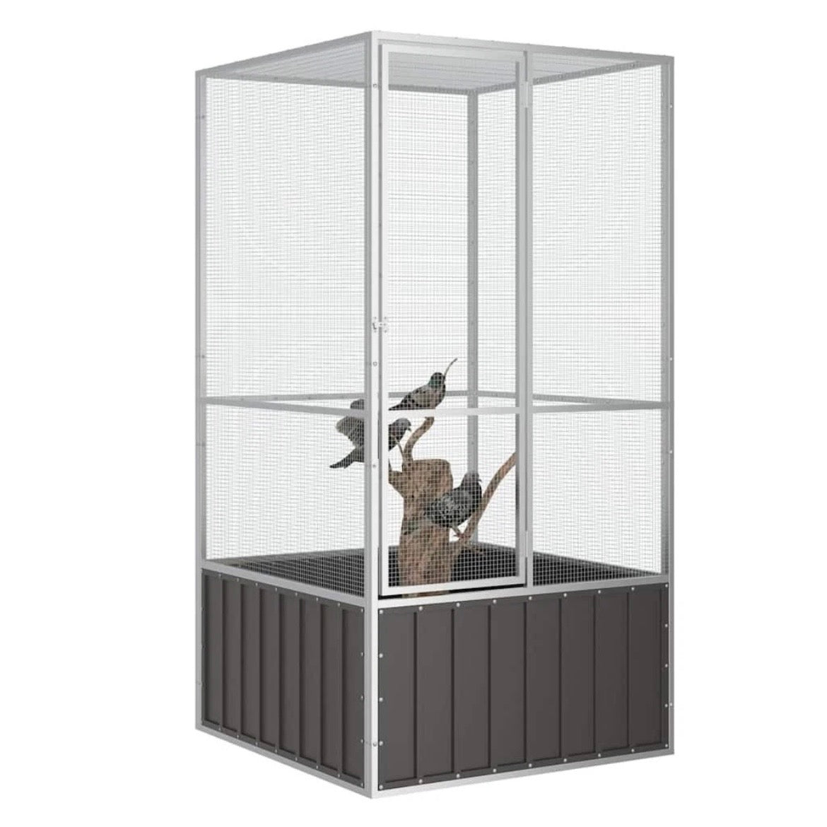 Voliere Stahl Vogelvoliere Außenvoliere Vogelkäfig 111x107x211,5cm