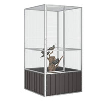 Voliere Stahl Vogelvoliere Außenvoliere Vogelkäfig 111x107x211,5cm