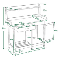 Pflanztisch Schublade Gärtnertisch Gartenschrank Tisch Schrank