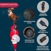 240cm Aufblasbare LED Weihnachtsdekoration Rentier Weihnachtsmann