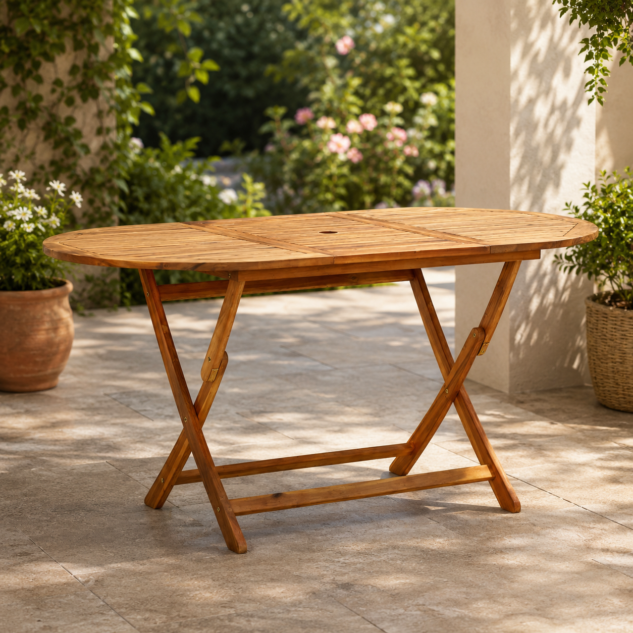 Klappbarer Gartentisch 160x85x75cm Holztisch Klapptisch