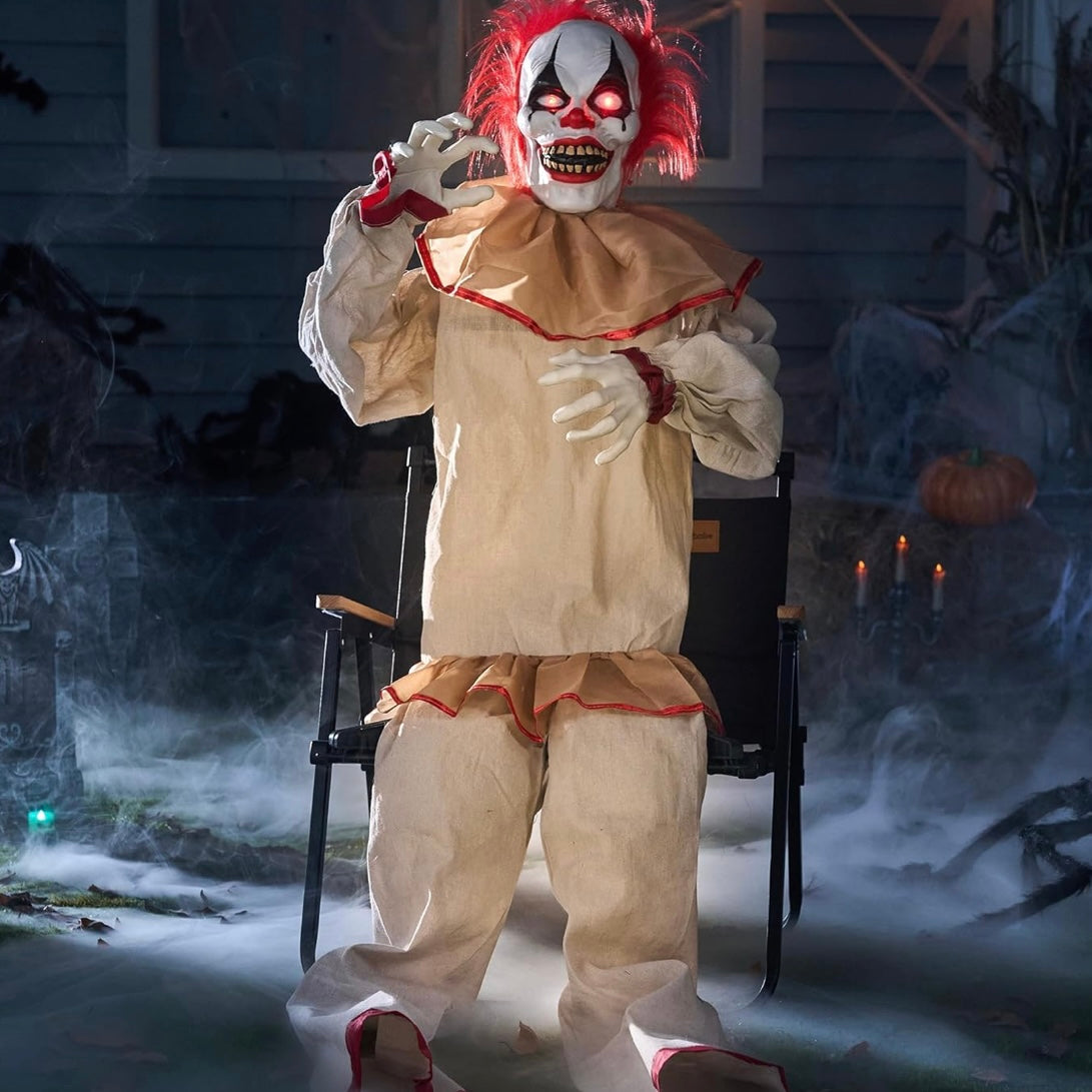 Halloween Animatronic Clown Deko Sitzend Dekoration