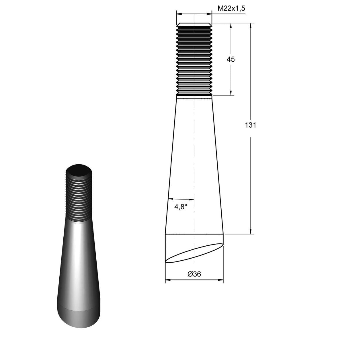 Frontladerzinken Ballenzinken Zinken für Frontlader gebogen 680mm