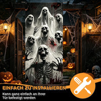 Halloween Türbanner Dekoration Skelettmotiv Geistermotiv Outdoor Deko