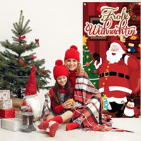 Weihnachtsbanner 90x180cm Frohe Weihnachten Partydeko Fotohintergrund