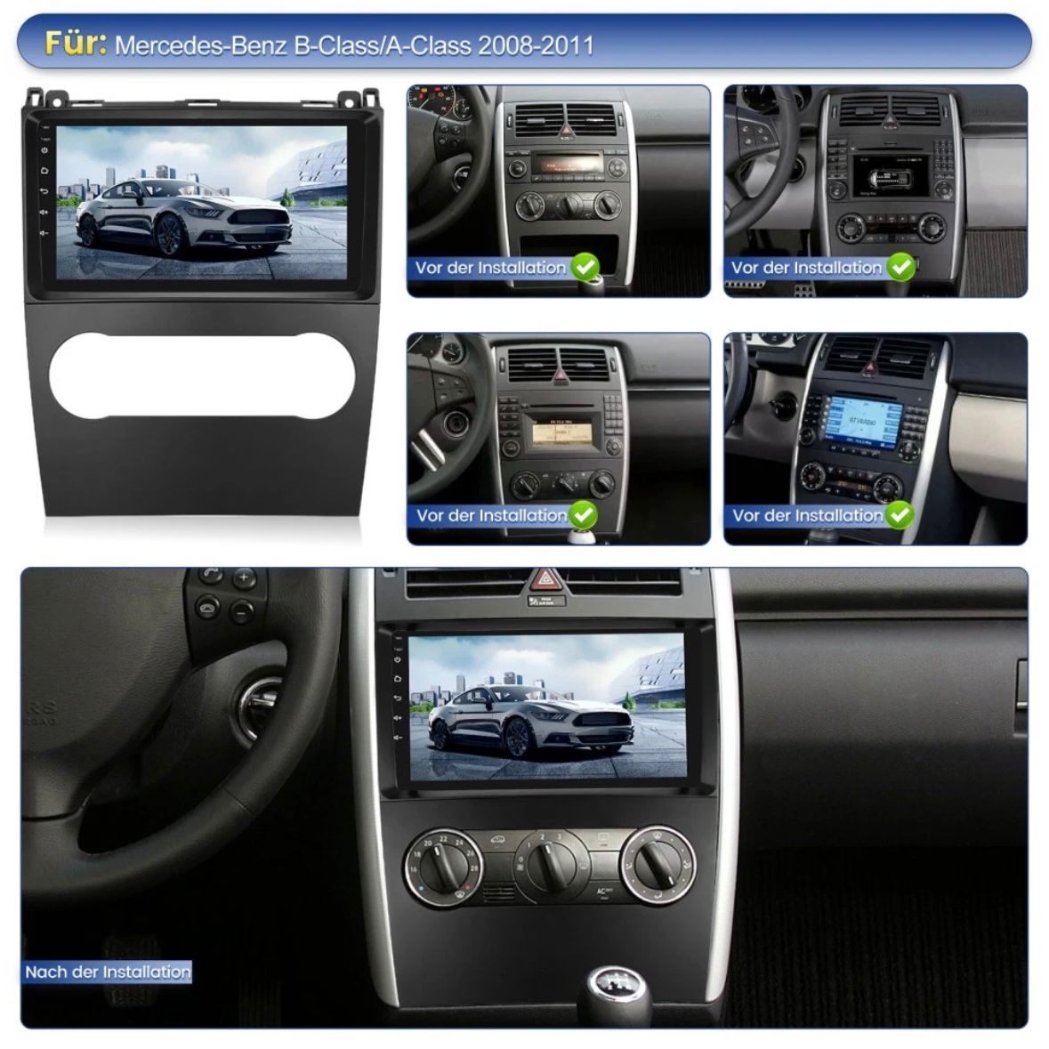 Autoradio für Mercedes-Benz A/B Klasse W169 W245 Android 15.0
