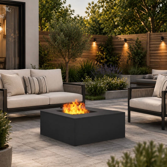 Feuerstelle Stahl Schwarz Garten Feuerkorb Outdoor Lagerfeuer