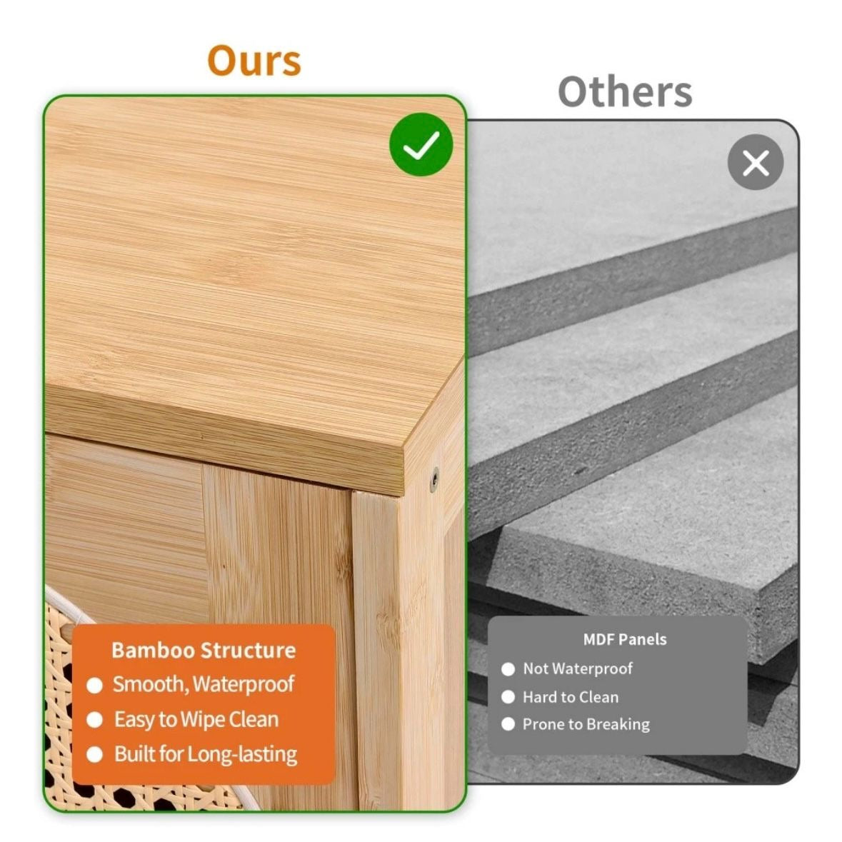 Sideboard Kommode Anrichte Schrank Wohnzimmerschrank Bambus
