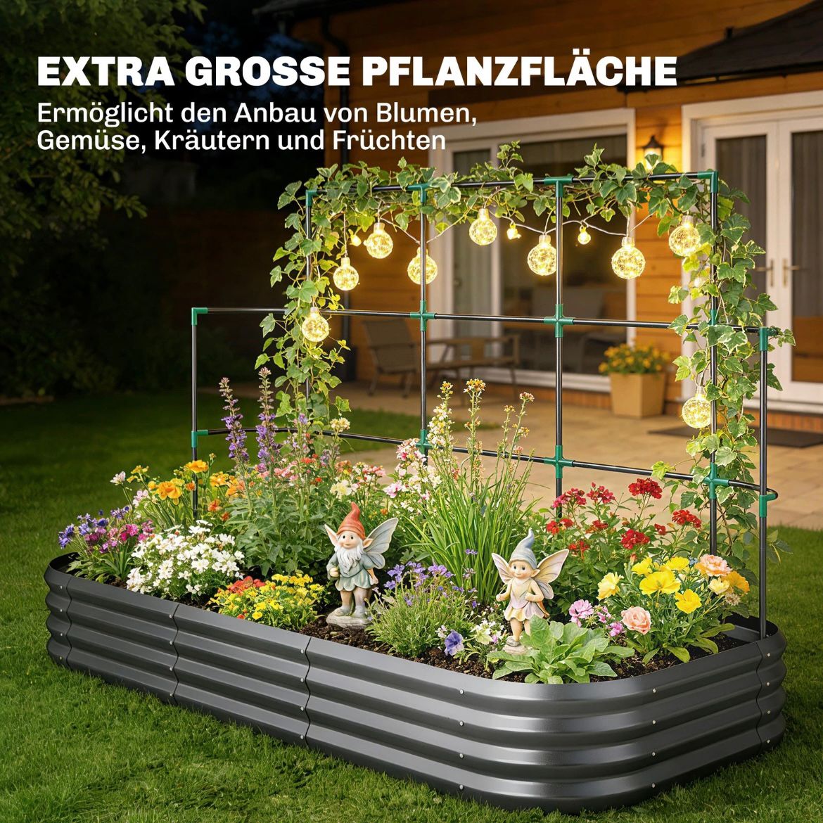 Hochbeet Rankgitter Pflanzkasten Handschuhe Gartenpflege Pflanzenbeet
