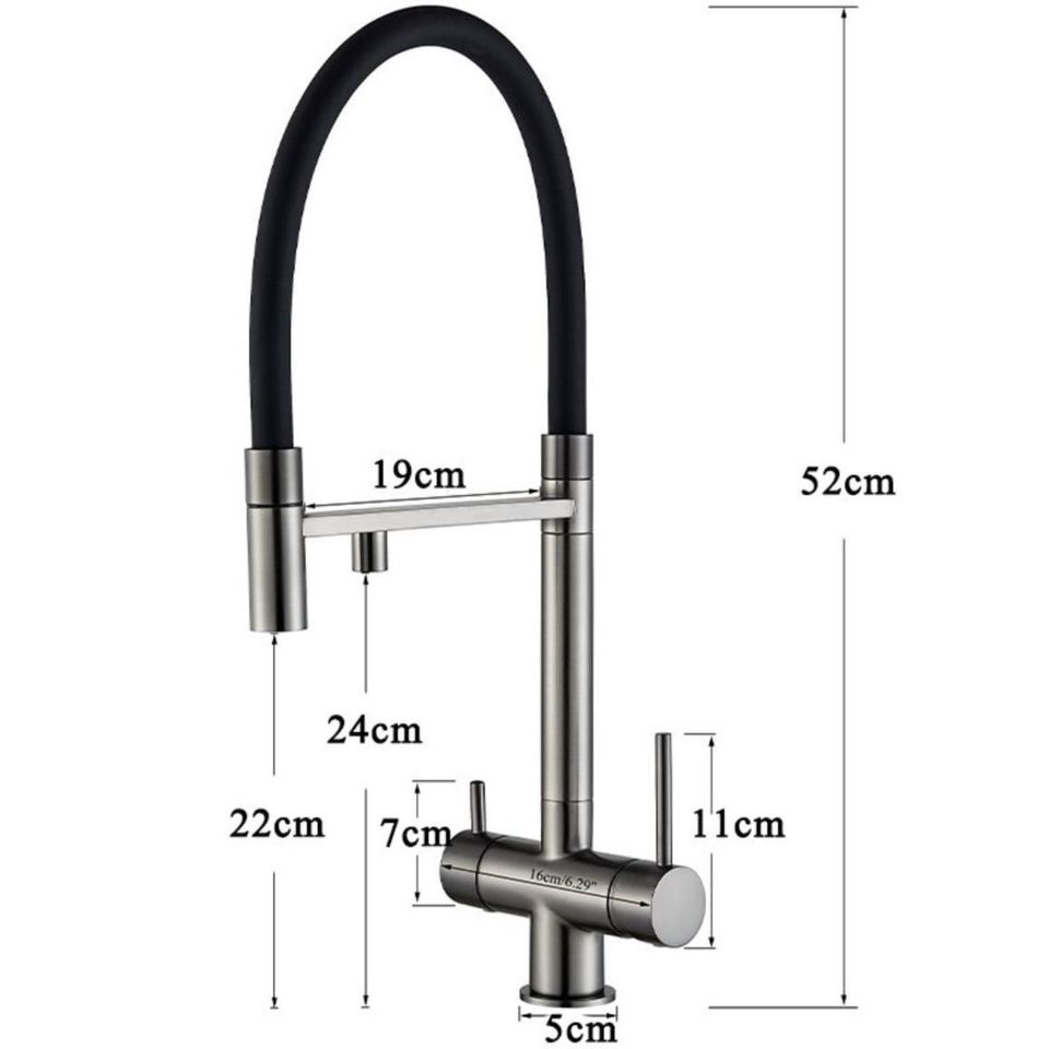 Küchenarmatur 3 Wege Trinkwasserhahn Wasserhahn Mischbatterie Osmose