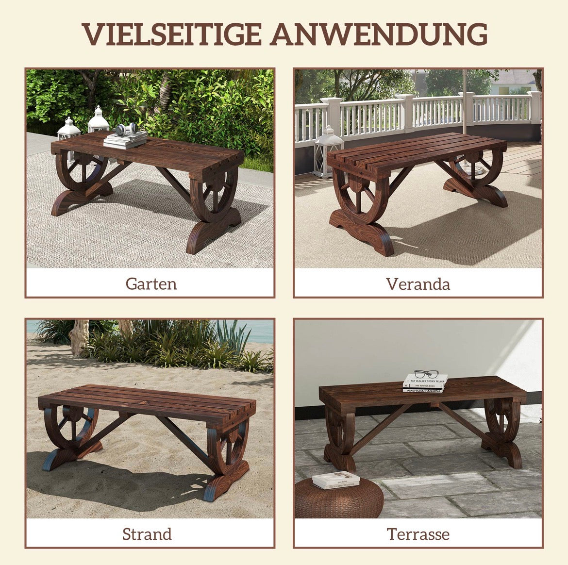 Gartenbank Wetterfest Sitzbank Holzbank Gartenmöbel