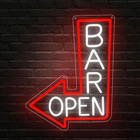 LED Neonschild Bar Open Leuchtschild Zimmer Deko Wand USB Beleuchtung