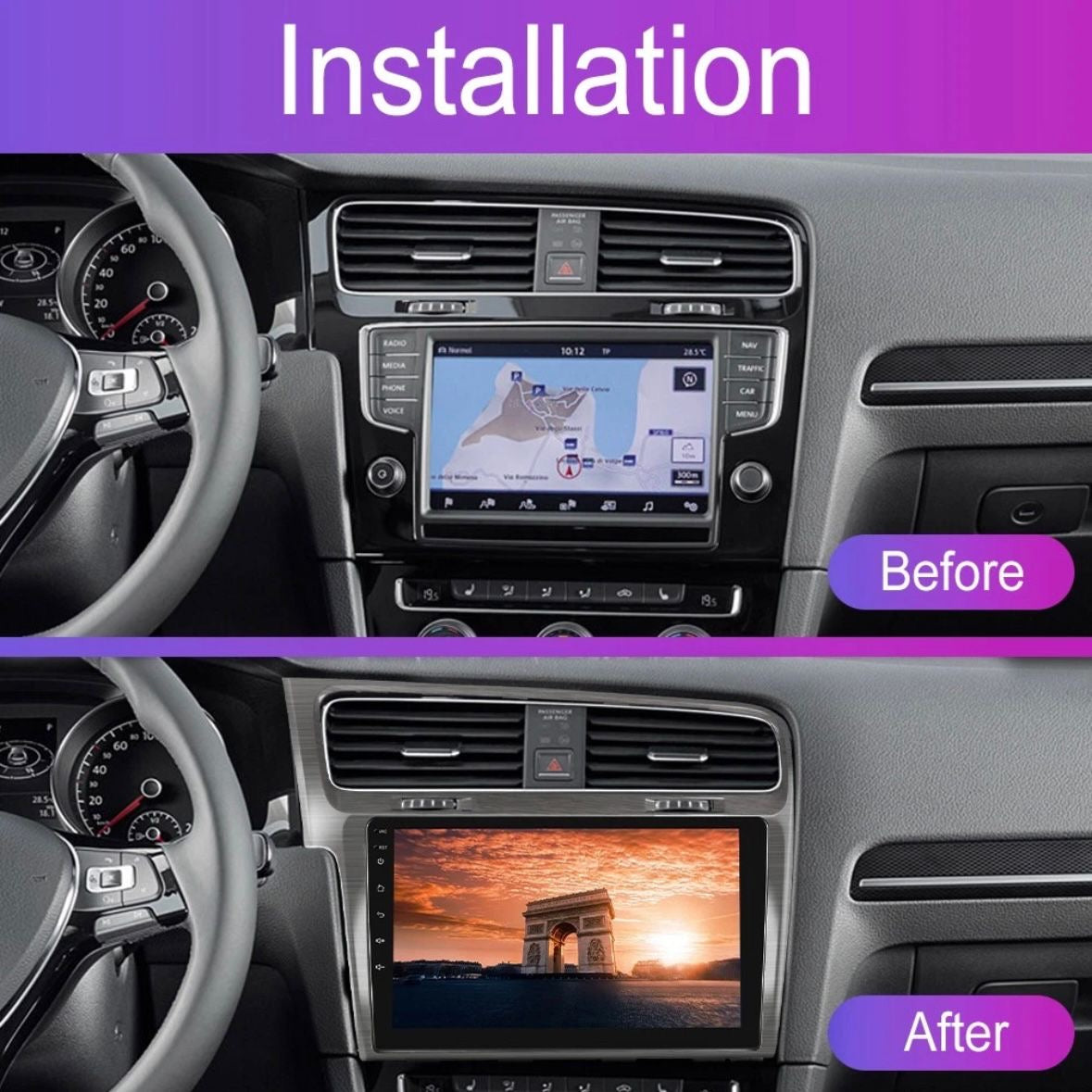 Android 15 2+64G Autoradio CarPlay GPS für VW Golf 7 VII MK7 2012-2017