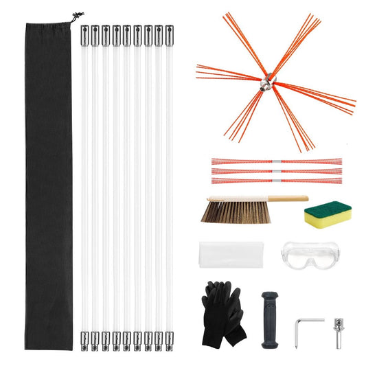 Ofenrohrbürste Schornsteinbürste Kaminbürste Schornsteinreinigungs-Set 9m