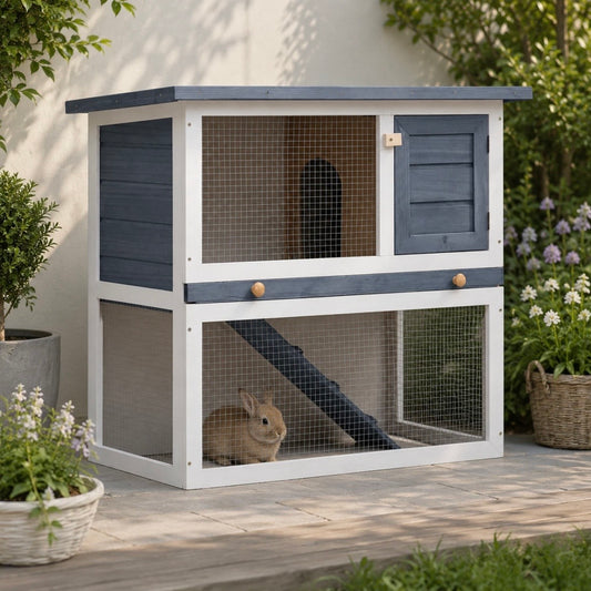 Kaninchenstall Hasenstall Kleintierstall Holz Freigehege Outdoor Stall