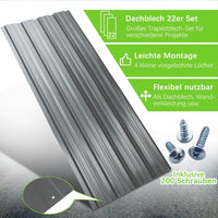 22x Profilblech Metall Dachblech  Platten Stahlblech