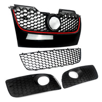 Vorne Zentral Kühlergrill Gitter Für VW GOLF Mk5 ESTATE GTI Jetta 06-09 Schwarz