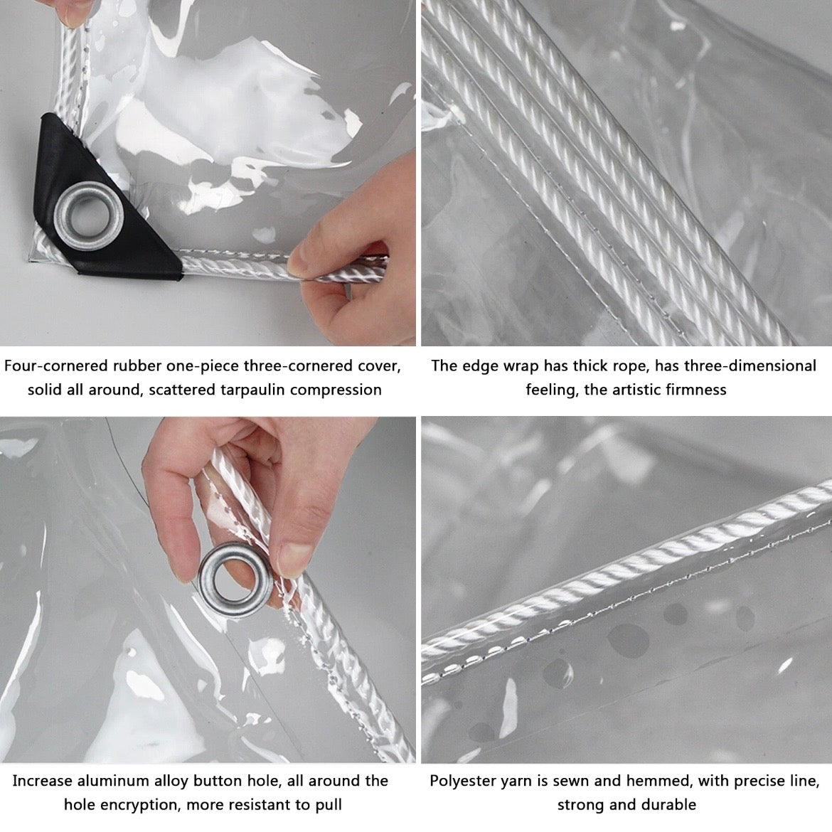 Wasserdichte Transparente Plane 3x4m Schutzplane Folie Klare