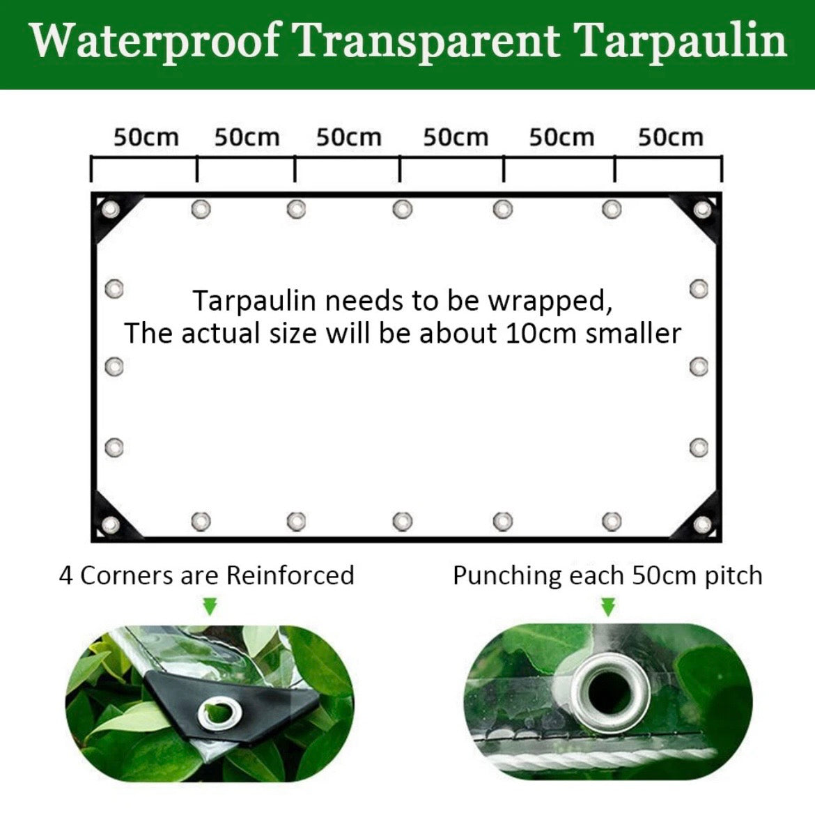 Wasserdichte Transparente Plane 3x4m Schutzplane Folie Klare