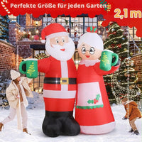 Aufblasbare Weihnachtsdekoration LED 210cm Weihnachtsmann Bewegungseffekt