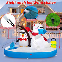 180cm Aufblasbare Weihnachtsdeko Eisbär Pinguin LED Beleuchtet