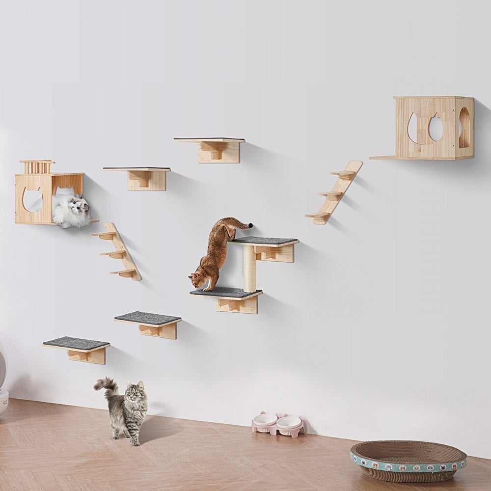 Katzenregale Katzenwandregale Sitzstange Sprungbretter Hängematte Katzenbaum
