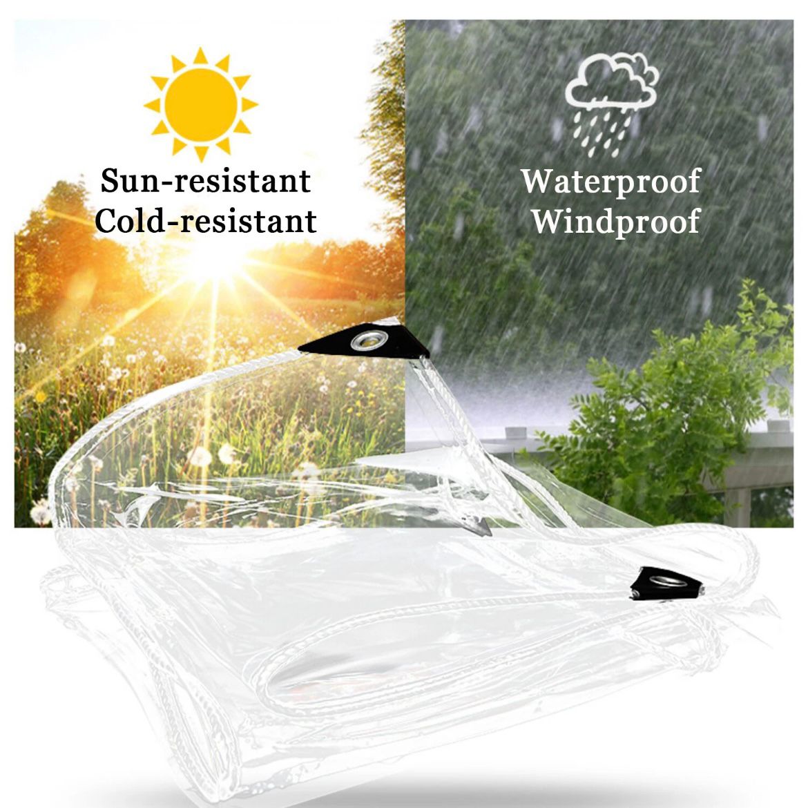 Wasserdicht Transparent Plane 4x6m Schutzplane Folie