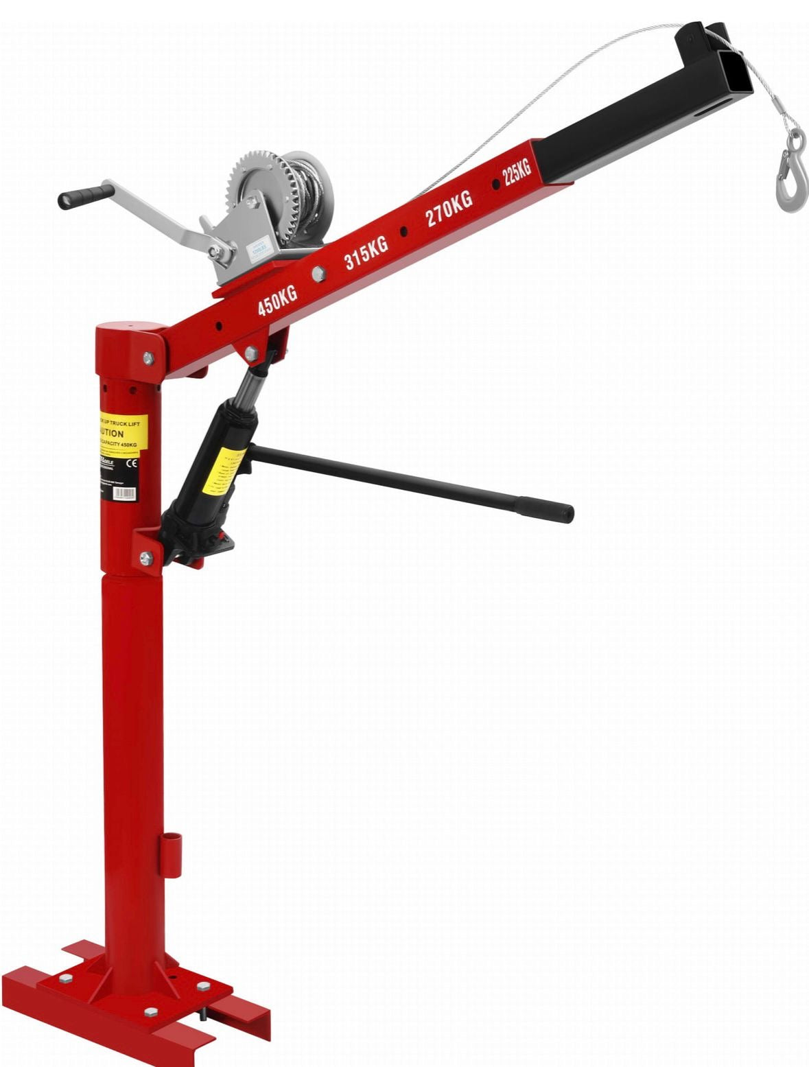 Hydraulischer Ladekran mit Seilwinde 450kg Werkstattkran