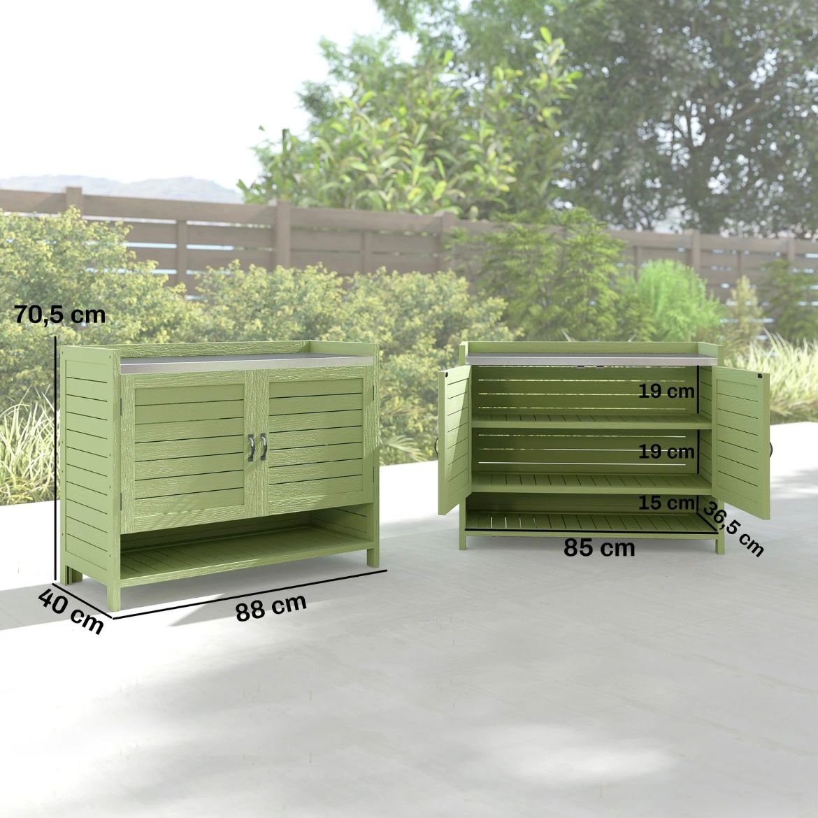Pflanztisch Unterschrank Gartenschrank Arbeitsplatte Terrassenschrank