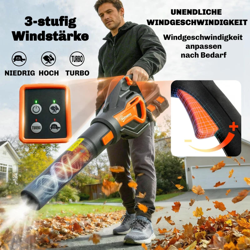Akku-Laubsauger 20V Kabellos Laubbläser Gartenpflege