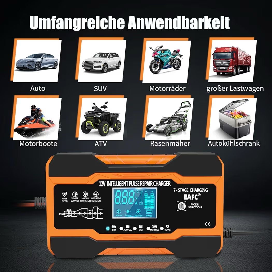 12V Autobatterie Ladegerät 12A Smart Schnellladegerät KFZ