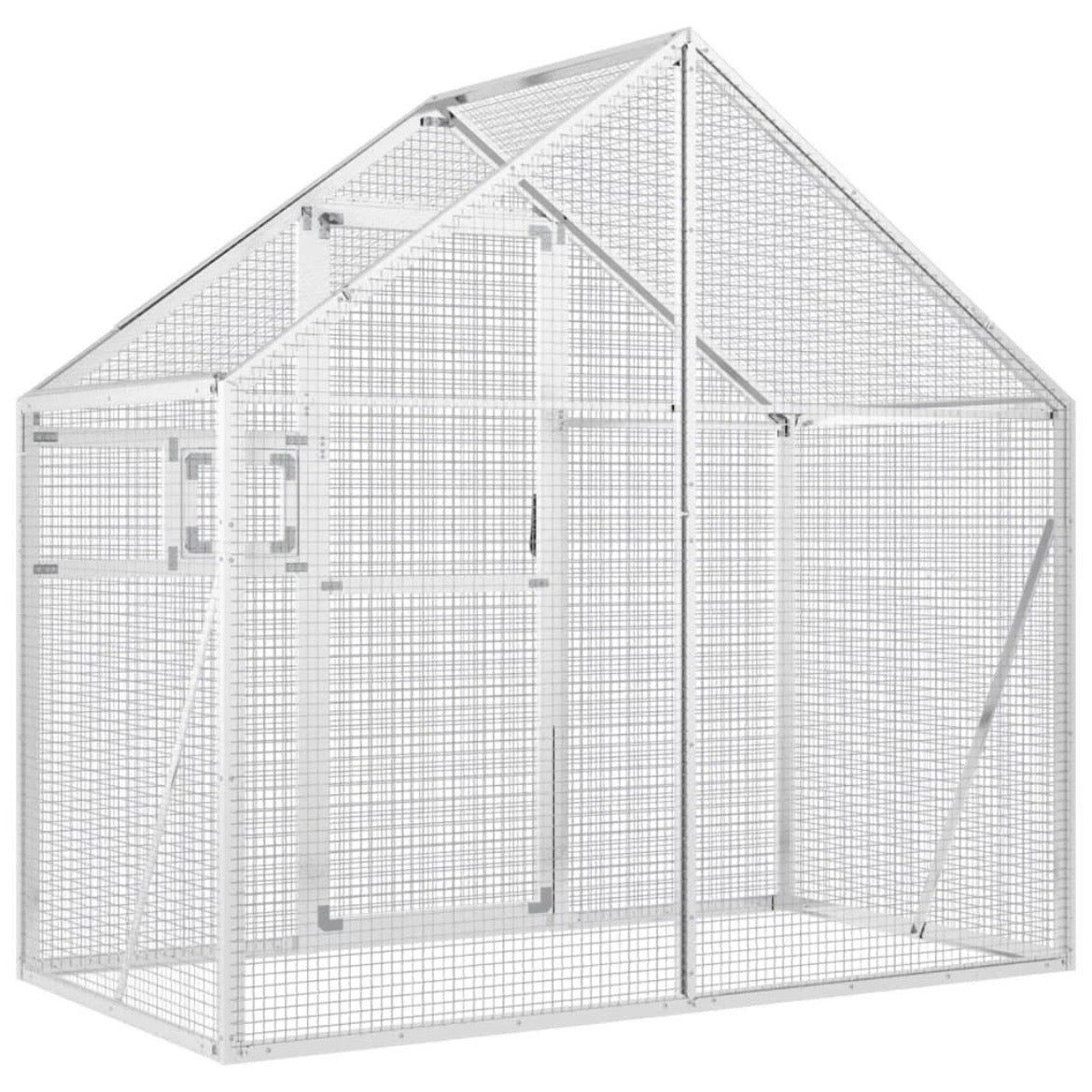 Alu Voliere Vogelkäfig Vogelvoliere Freilaufgehege Vogelhaus 179×100×185cm
